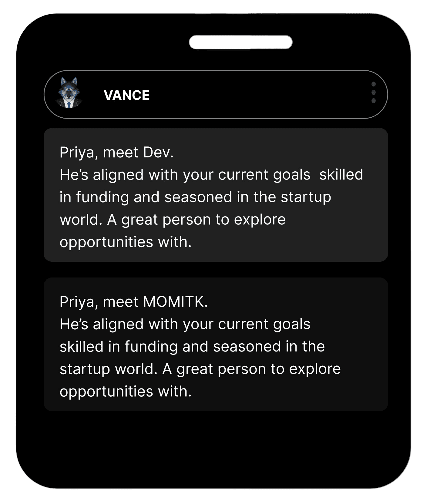 Vance Mobile Interface